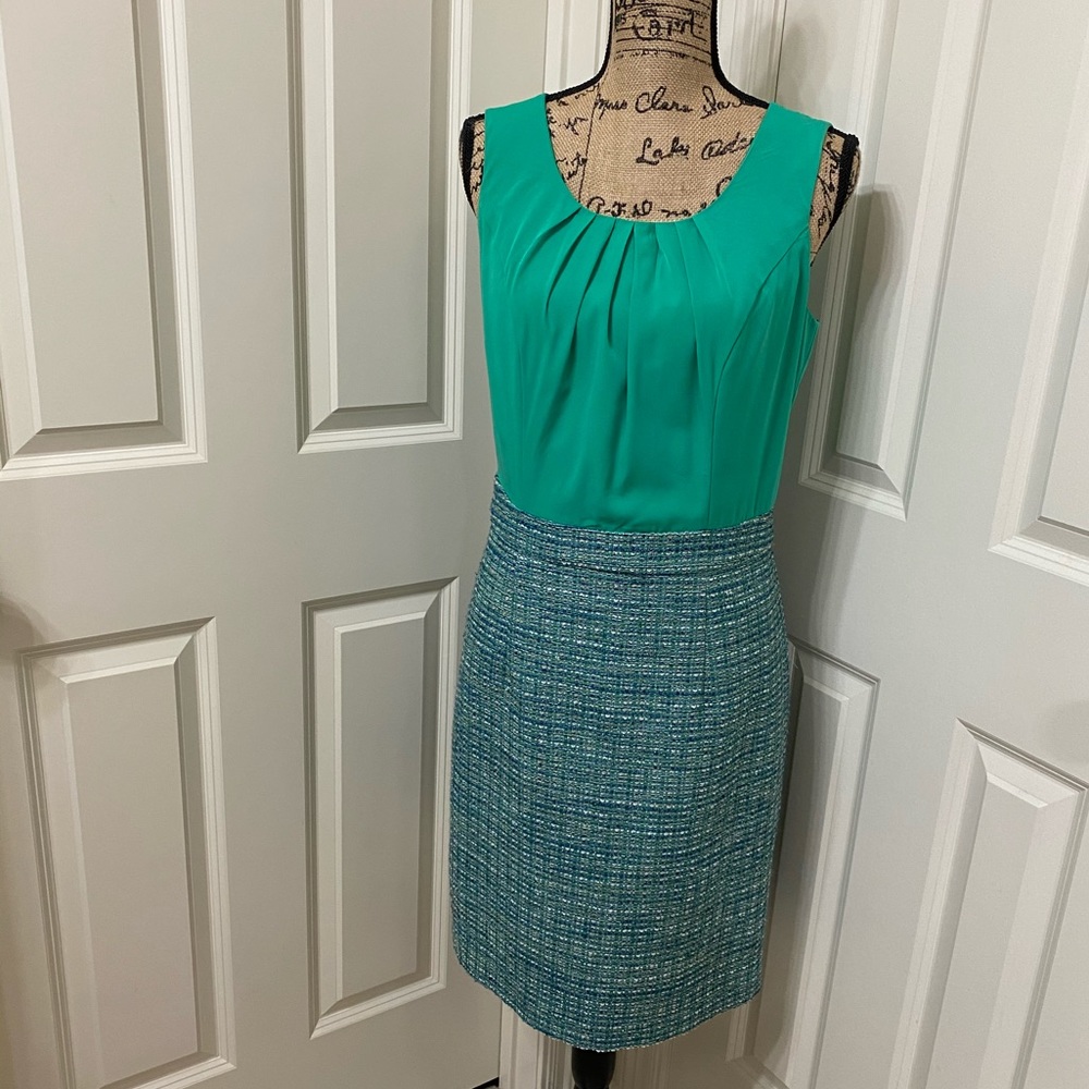 Blouse skirt look, attached tank dress